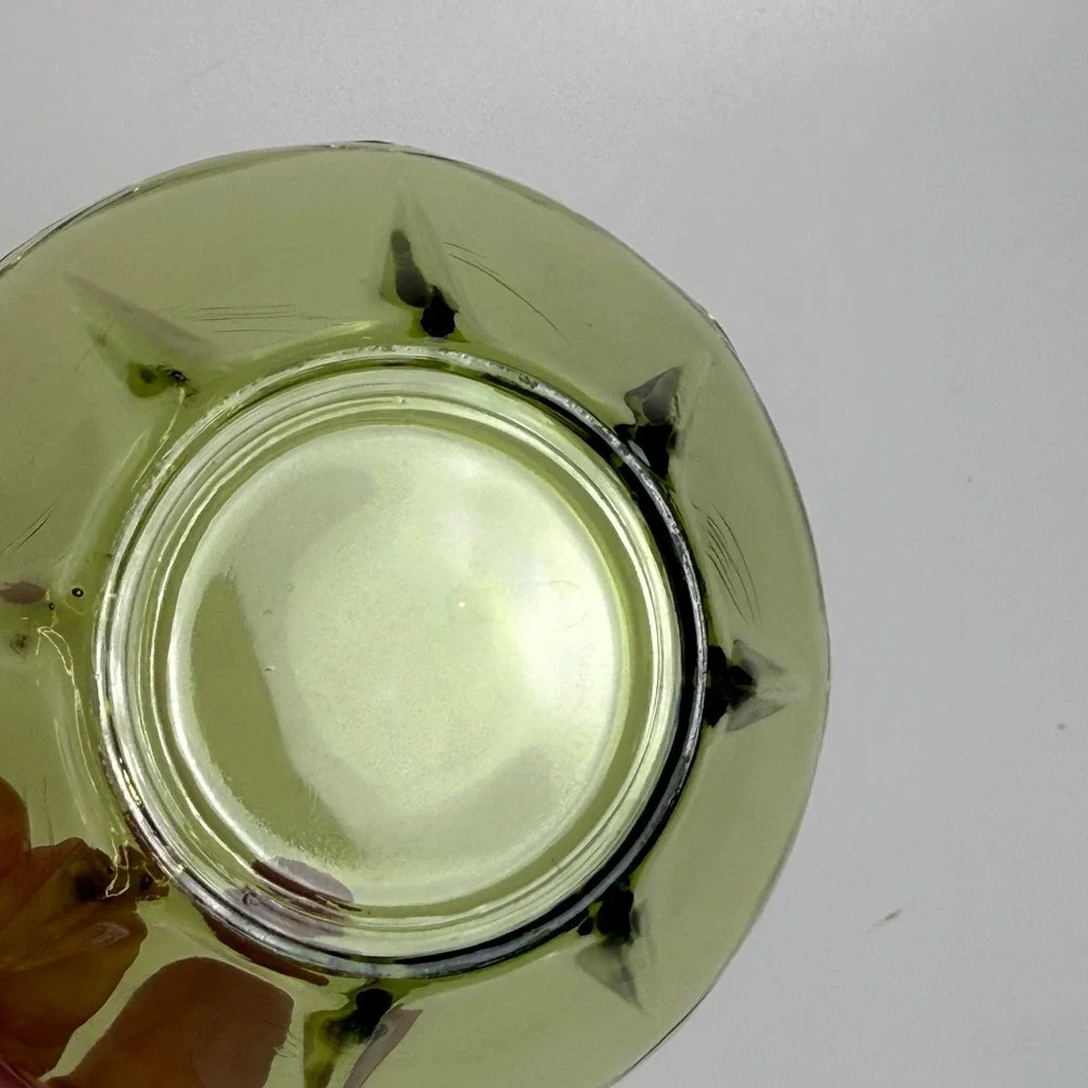 Anchor Hocking Swedish Modern Avocado Green Dip Replacement Bowl Scalloped Edge